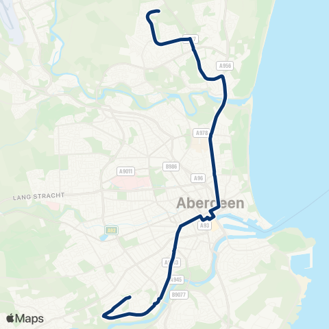 First Aberdeen Robert Gordon Univ - Castle St (Stop J2) map