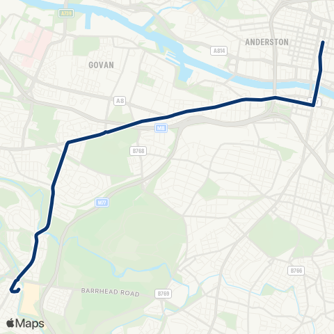 First Greater Glasgow Silverburn Bus Sta (Stance 4) - W Nile St map