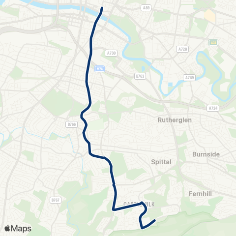 First Greater Glasgow Carfin Street - Mitchell Hill Road map