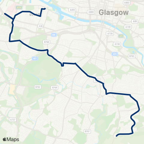 First Greater Glasgow Ardencraig Crescent - Govan Bus Sta (Stance 5) map