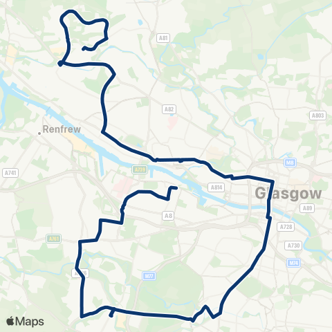 First Greater Glasgow Drumchapel Sta - Govan Bus Sta (Stance 4) map