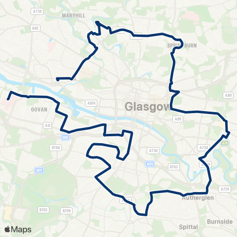 First Greater Glasgow Bus Sta (stance 2) - Queen Elizabeth Hospitals (Stop 3) map