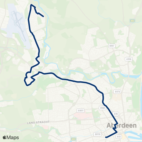 First Aberdeen Holburn Jct (Stop A4) - Tornashean Gardens map