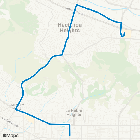 Foothill Transit Puente Hills Mall - Whittier Hosp - La map