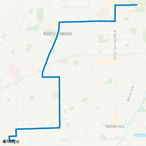 Foothill Transit Claremont TC - Pomona Transit map