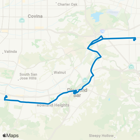 Foothill Transit Pomona Transit Center – Rowland Heights map