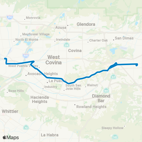 Foothill Transit Pomona – La Puente – El Monte Station vi map