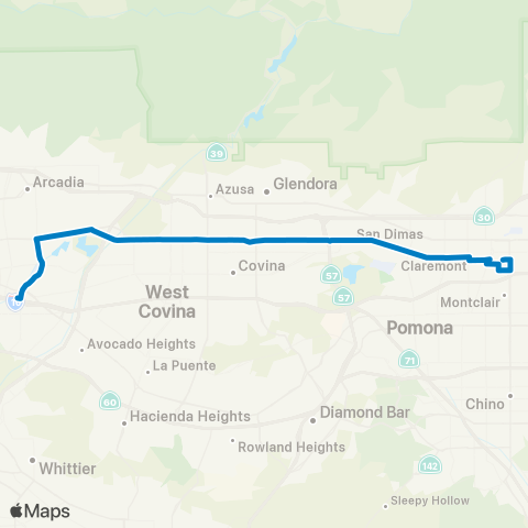 Foothill Transit El Monte Station– Arcadia –  Montclair T map