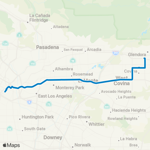 Foothill Transit Express Grand Ave –Covina Transit Center map