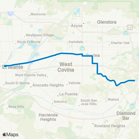 Foothill Transit Pomona - W Covina - El Monte Station vi map