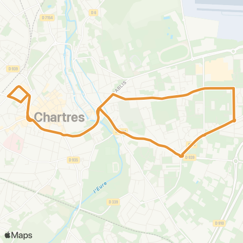 Filibus Les Clos>la Madeleine>Chartres Gare map