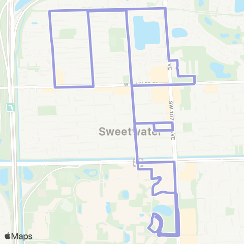 Florida International University CATS Shuttle B map