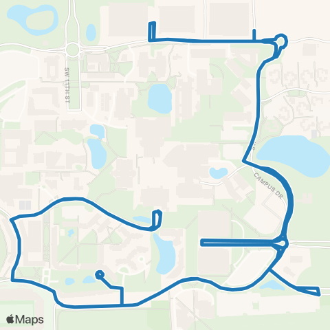 Florida International University Panther Mover: East-Blue Route map