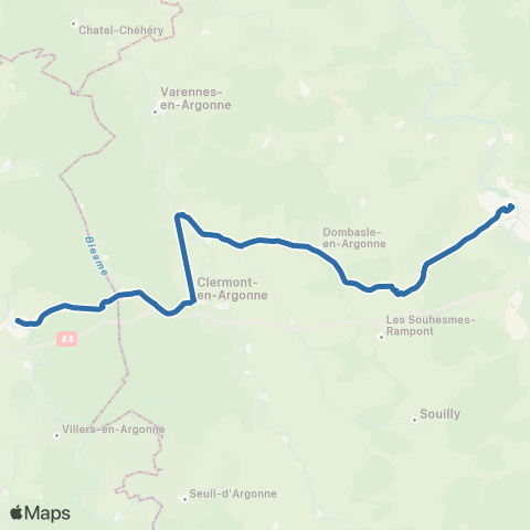 Fluo 55 Ste Menehould - Verdun map