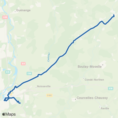 Fluo 57 Bouzonville / Metz map