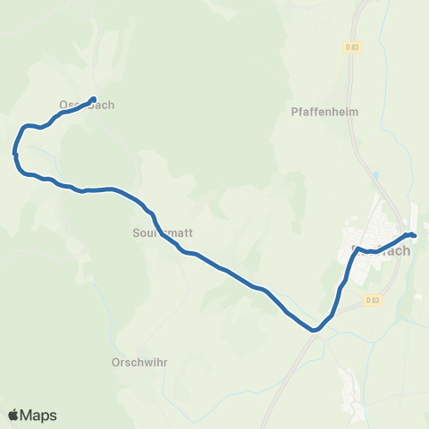 Fluo 68 Osenbach - Soultzmatt-Wintzfelden - Rouffach map