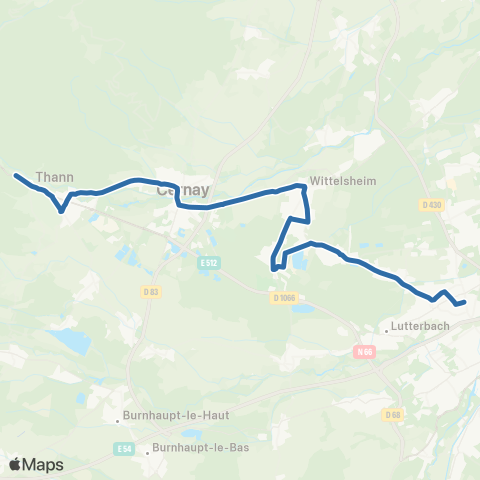 Fluo 68 Thann - Wittelsheim map