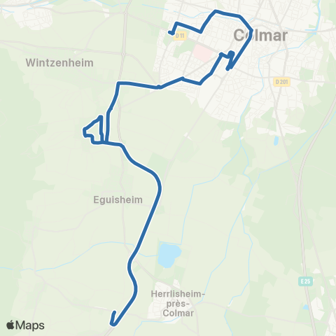 Fluo 68 Herrlisheim - Wettolsheim - Colmar map