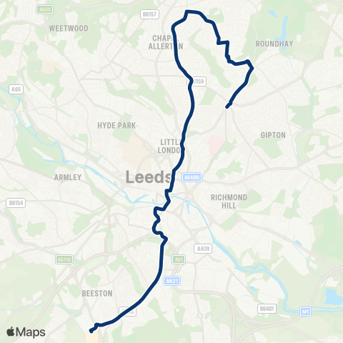 First Leeds  map