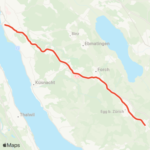 Forchbahn Zürich Stadelhofen, Bahnhof - Esslingen map