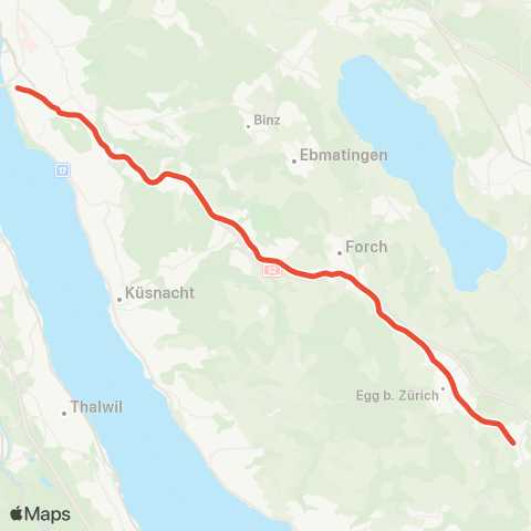 Forchbahn Esslingen - Zollikerberg map