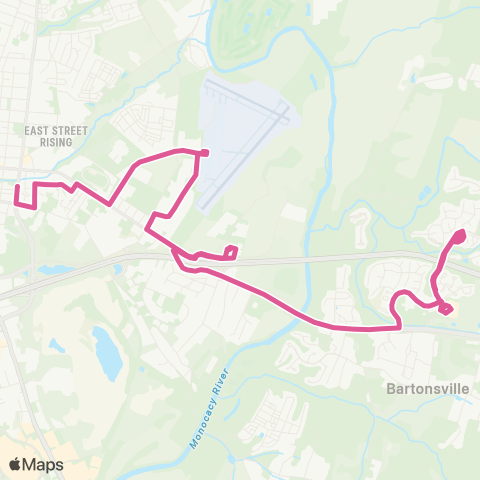 TransIT East Frederick Shuttle map