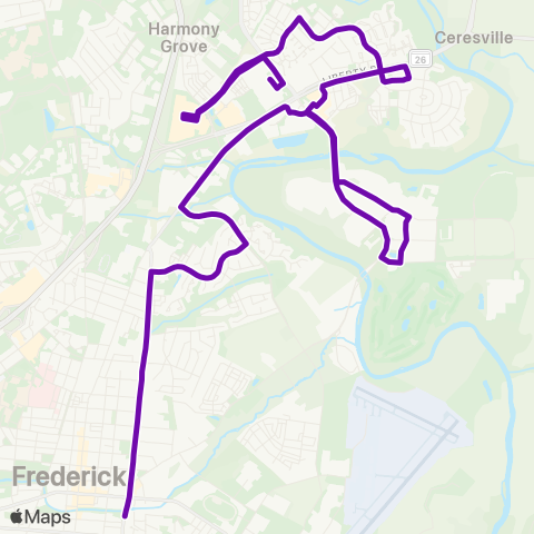 TransIT North Frederick Shuttle map