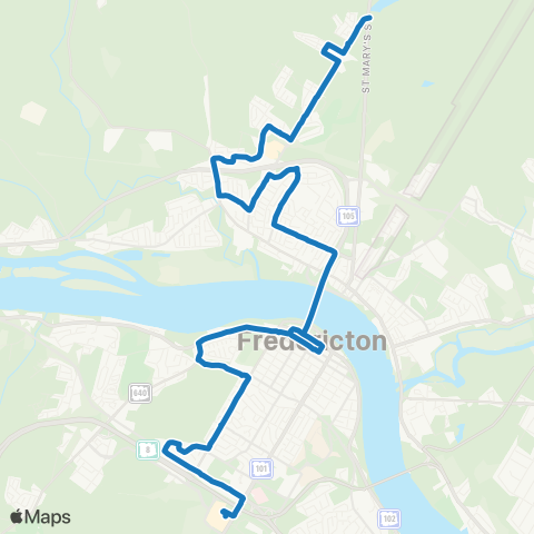 Fredericton Transit Prospect map