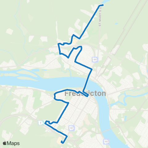 Fredericton Transit Brookside map