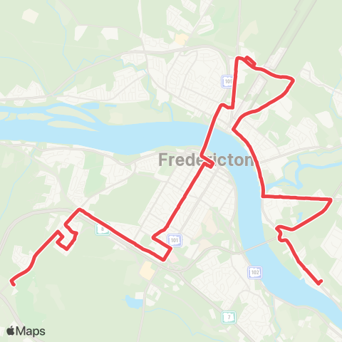 Fredericton Transit Barker's Point map