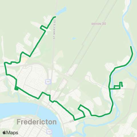 Fredericton Transit Brookside / Marysville map