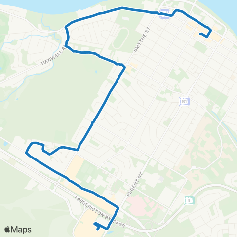 Fredericton Transit Woodstock / Smythe map