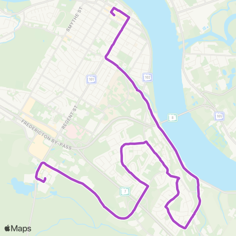 Fredericton Transit Skyline / Southwood Park map