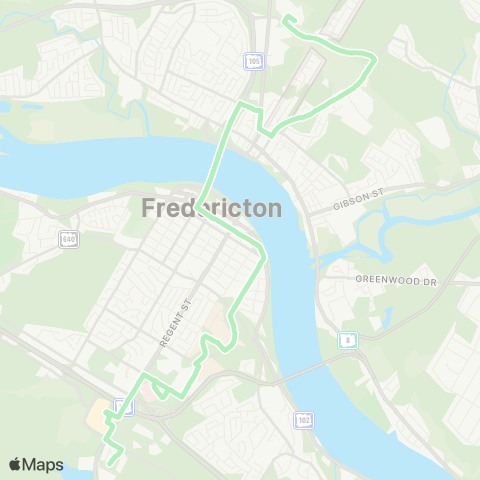 Fredericton Transit Crosstown map