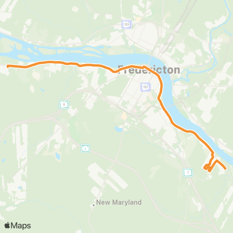 Fredericton Transit Silverwood map