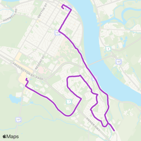 Fredericton Transit Kings Place map