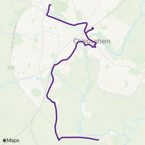 Faresaver Sheldon School - Wiltshire College map