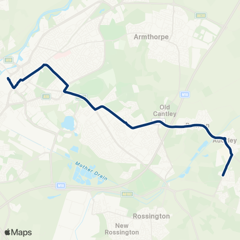 First South Yorkshire Doncaster Frenchgate Interchange / A4 - Hurst Ln / Poplar Way map