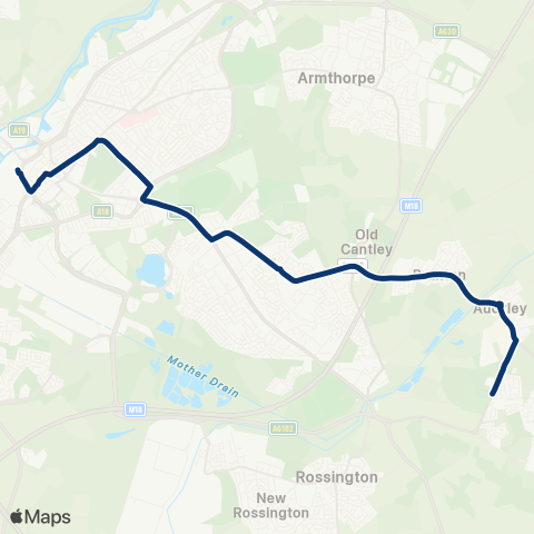 First South Yorkshire Doncaster Frenchgate Interchange / A4 - Hurst Ln / Hayfield Ln map