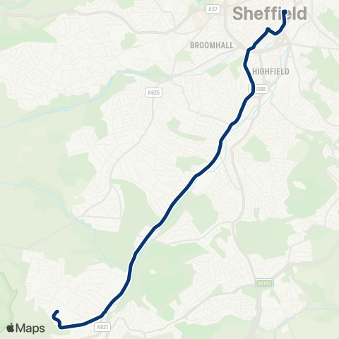 First South Yorkshire Arundel Gate / Ag124 - Totley Brook Rd / Furniss Av map