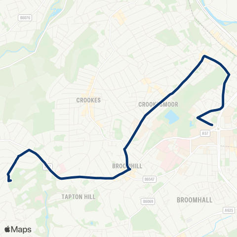 First South Yorkshire Bolsover St / Brook Hill - Darwin Ln / Tetney Rd map