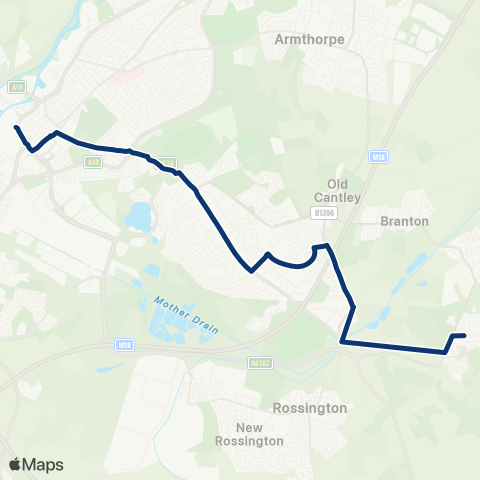 First South Yorkshire Doncaster Frenchgate Interchange / A1 - Hayfield Ln / Fir Tree Av map