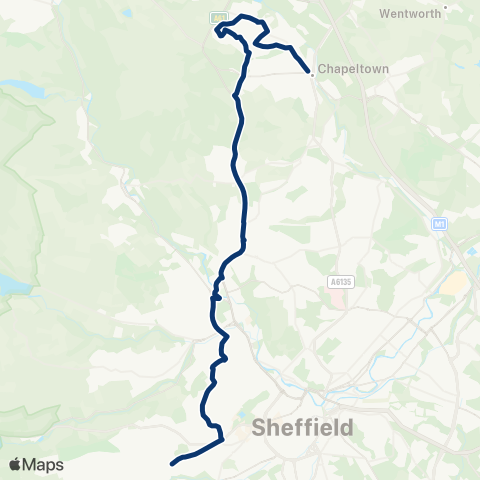 First South Yorkshire Lound Side / Burncross Rd - Fulwood Rd / Riverdale Rd map