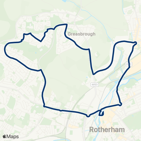 First South Yorkshire Rotherham Interchange / B3 - Rotherham Interchange / A1 map