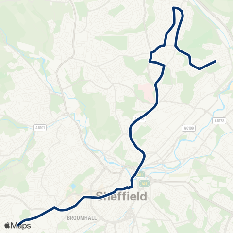 First South Yorkshire Newman Rd / Barkby Rd - Fulwood Rd / Riverdale Rd map