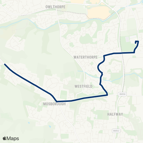 First South Yorkshire Moor Val / Quarry Hill - Westfield Sch / Eckington Rd map