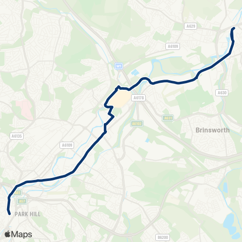 First South Yorkshire Sheffield Interchange / C1 - Doncaster Frenchgate Interchange / B2 map