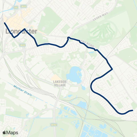 First South Yorkshire Stoops Ln / Bessacarr Ln - Doncaster Frenchgate Interchange / B4 map