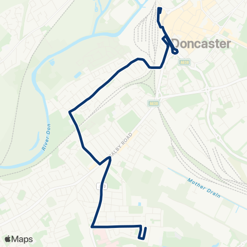 First South Yorkshire Doncaster Frenchgate Interchange / B9 - Dryden Rd / Weston Rd map