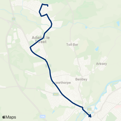 First South Yorkshire Doncaster Frenchgate Interchange / A9 - Owston Rd / Lodge Rd map